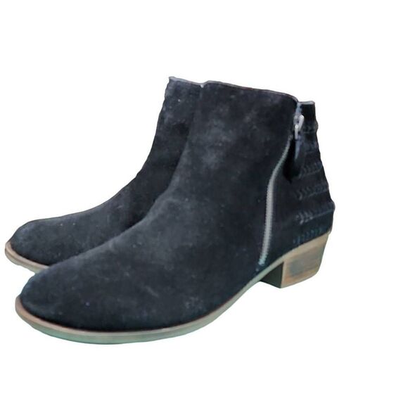 Kensie Women's Black Suede Leather Side Zip Granger Ankle Boots Size 11 - Picture 2 of 9